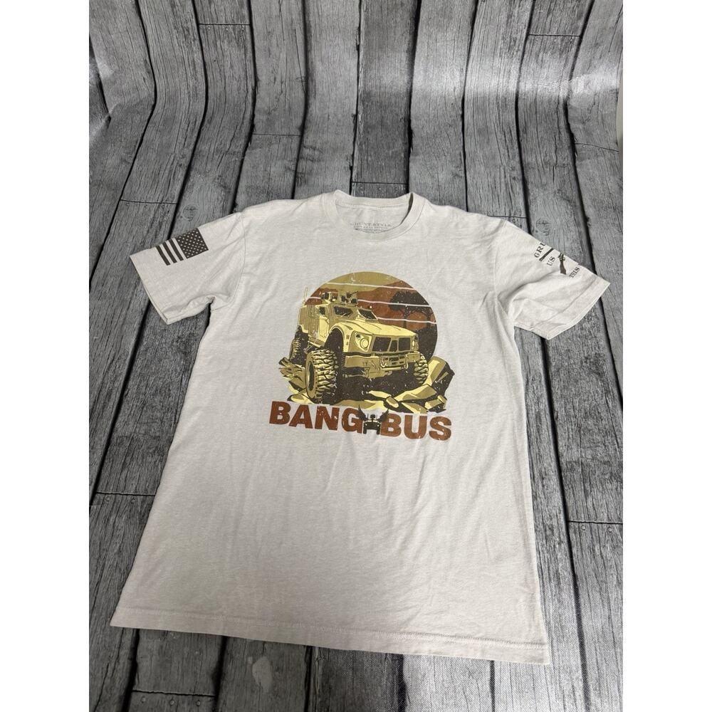 Men’s Grunt Style “Bang bus” SS Tshirt Sand Medium MRAP Cotton Blend